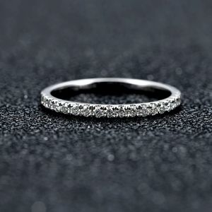 NEW Silver Diamond Eternity Stackable Ring